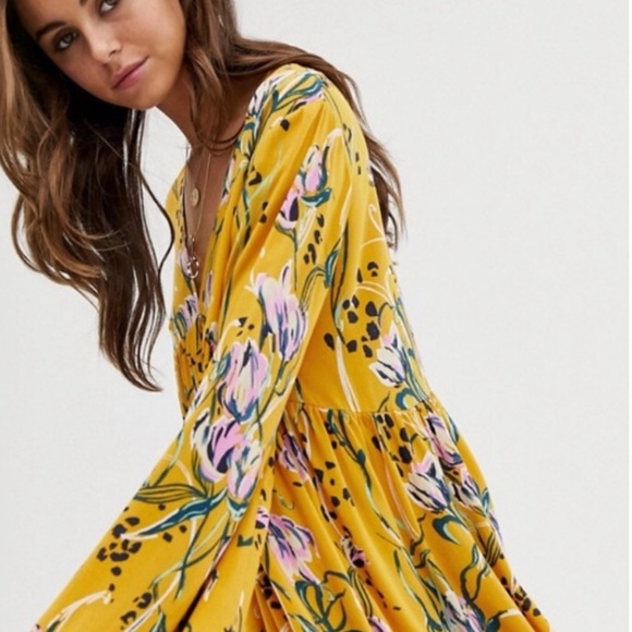 Free people floral yellow flows top - Picture 5 of 5
